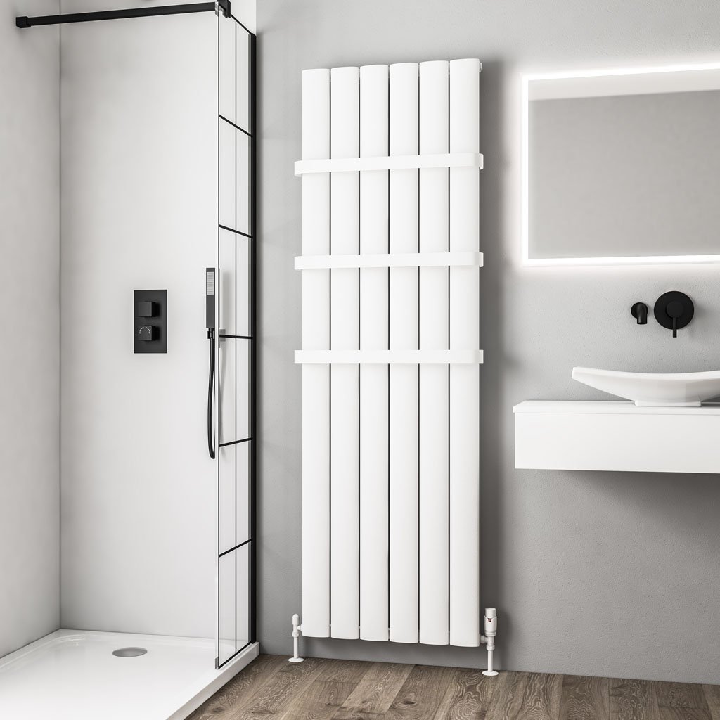 Malmesbury 1800 x 565 Aluminium Radiator Matt White