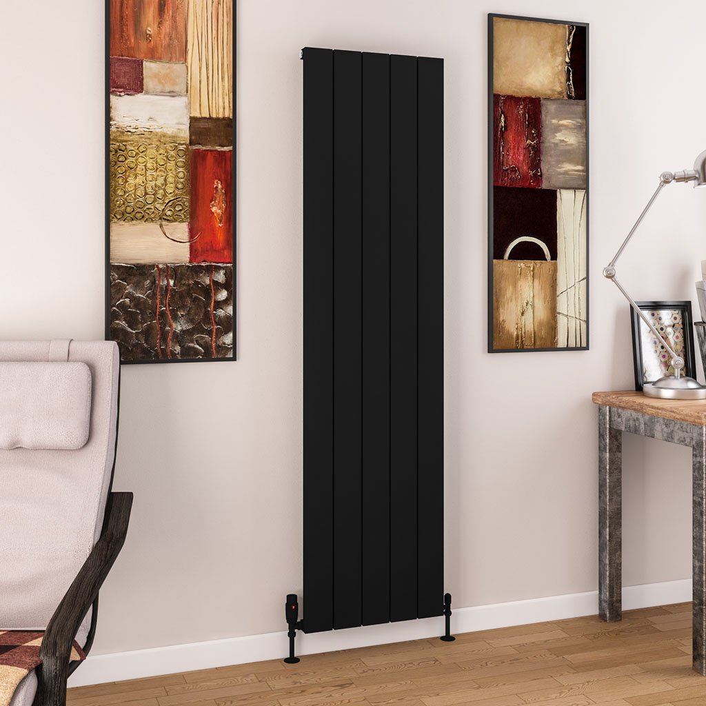 Charlton 1800 x 470 Aluminium Radiator Matt Black