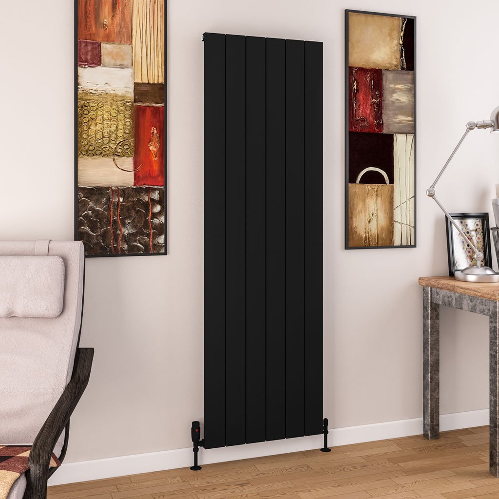 Charlton 1800 x 565 Aluminium Radiator Matt Black