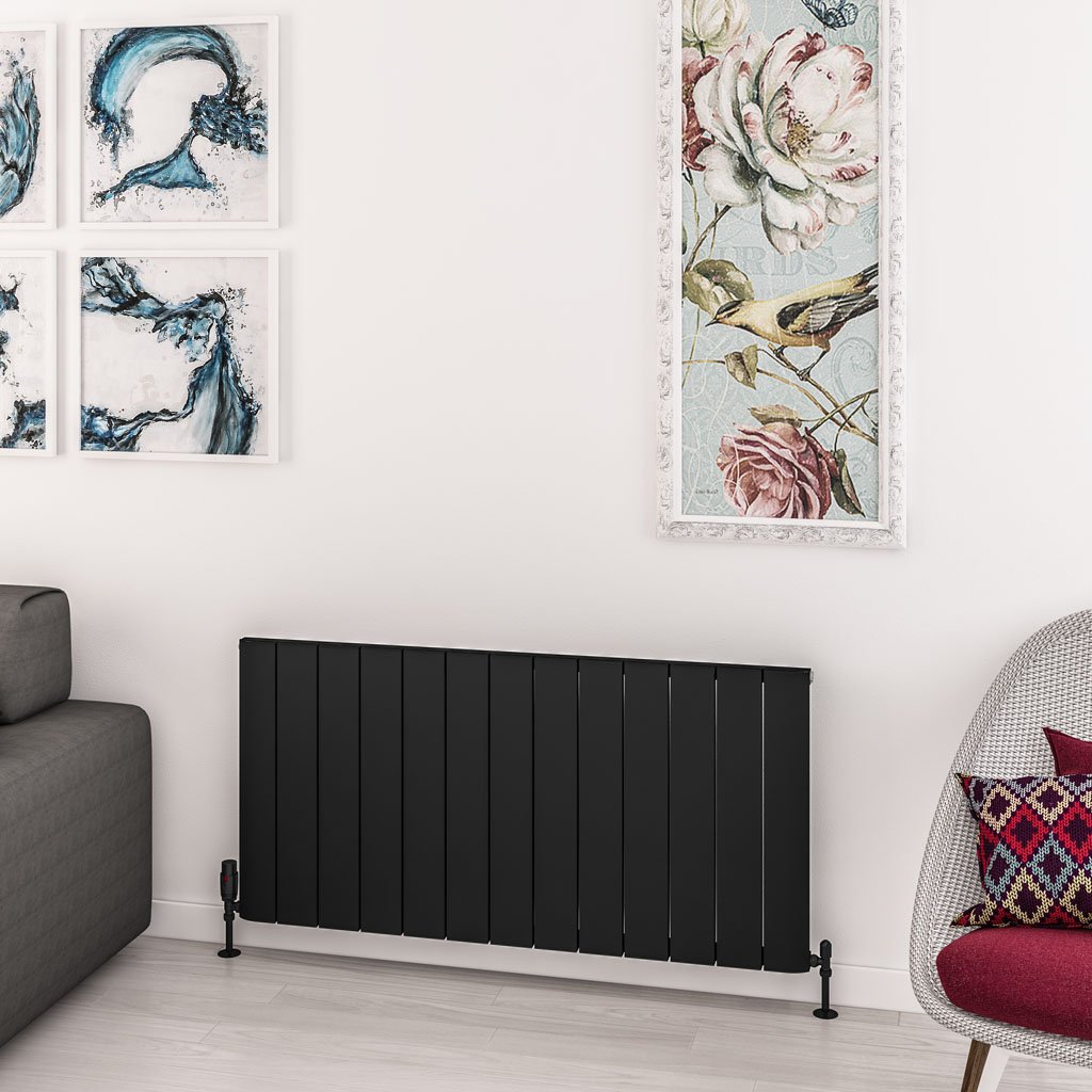 Withington 600 x 1230 Aluminium Radiator Matt Black