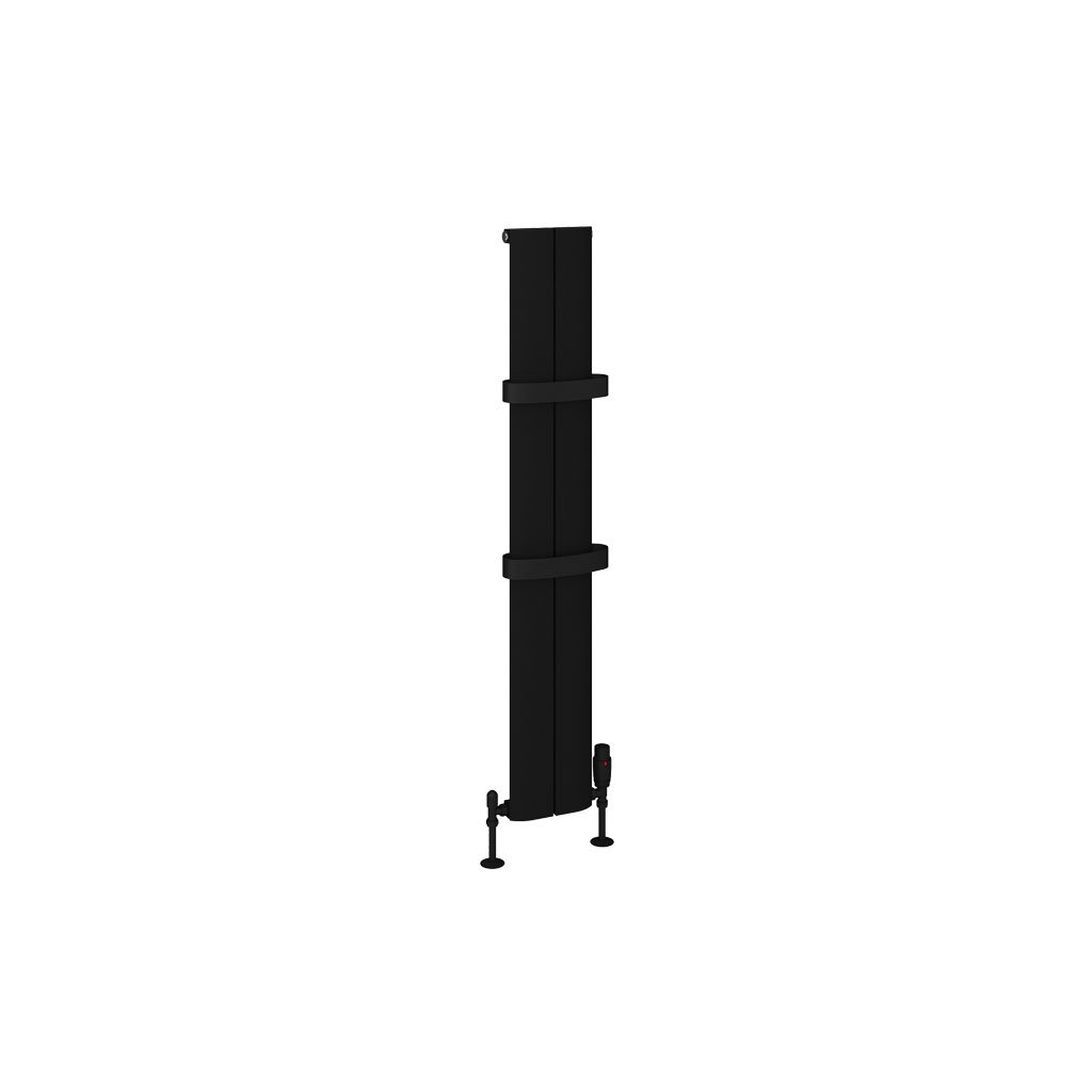 Preston 1200 x 185 Aluminium Radiator Matt Black