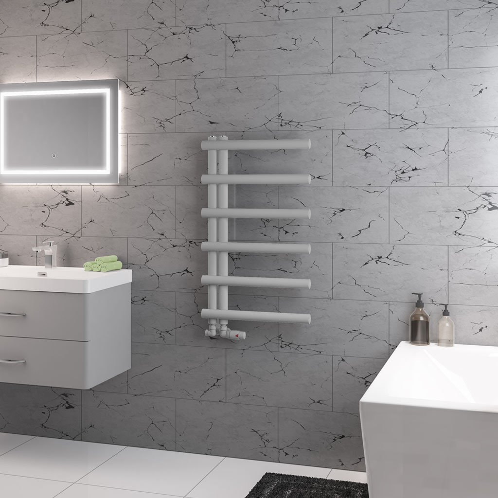 Marlow E-Style 850 x 500 Towel Rail Matt Grey