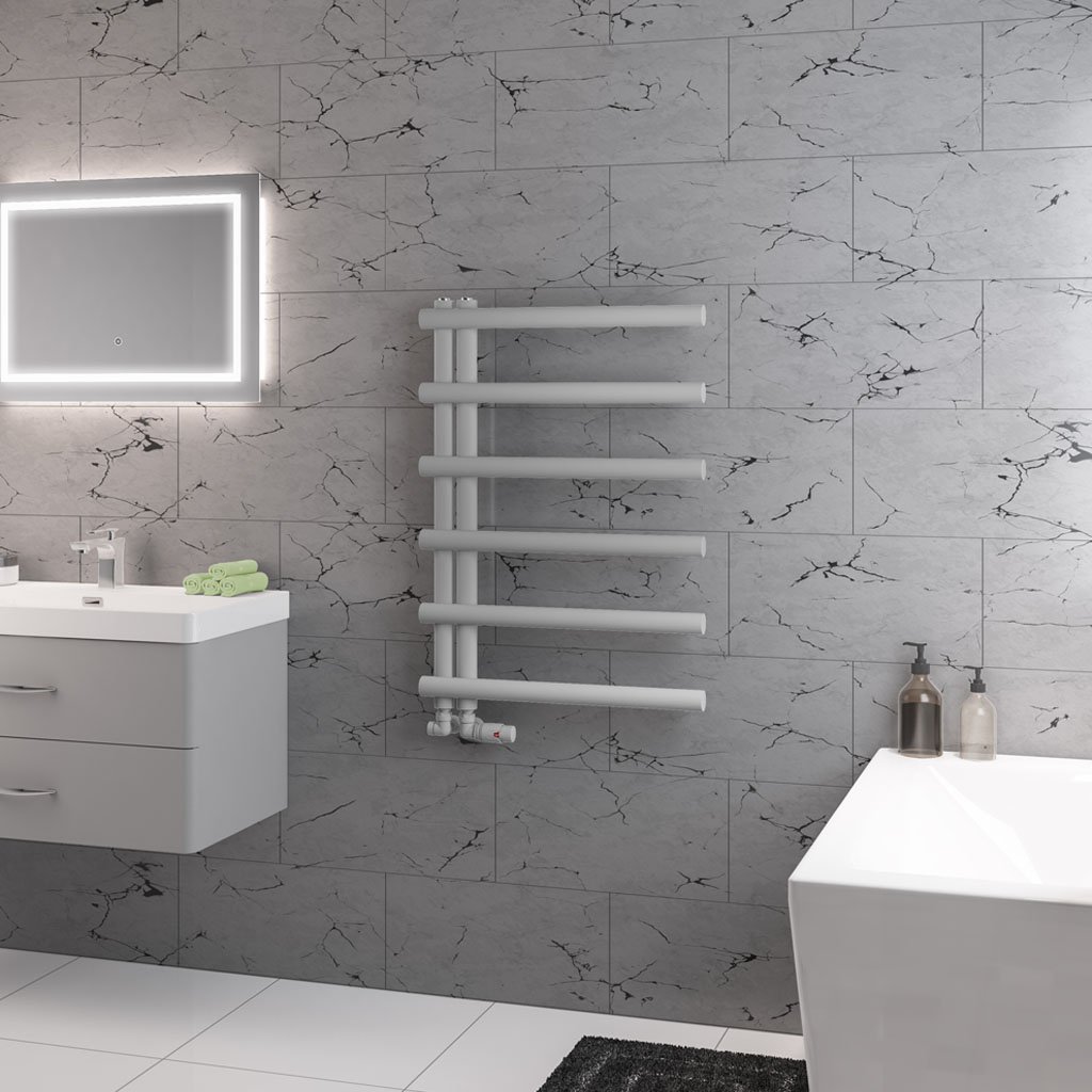 Marlow E-Style 850 x 600 Towel Rail Matt Grey