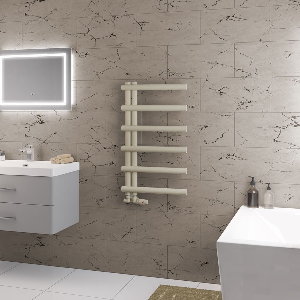 Marlow E-Style 850 x 500 Towel Rail Matt Cappuccino