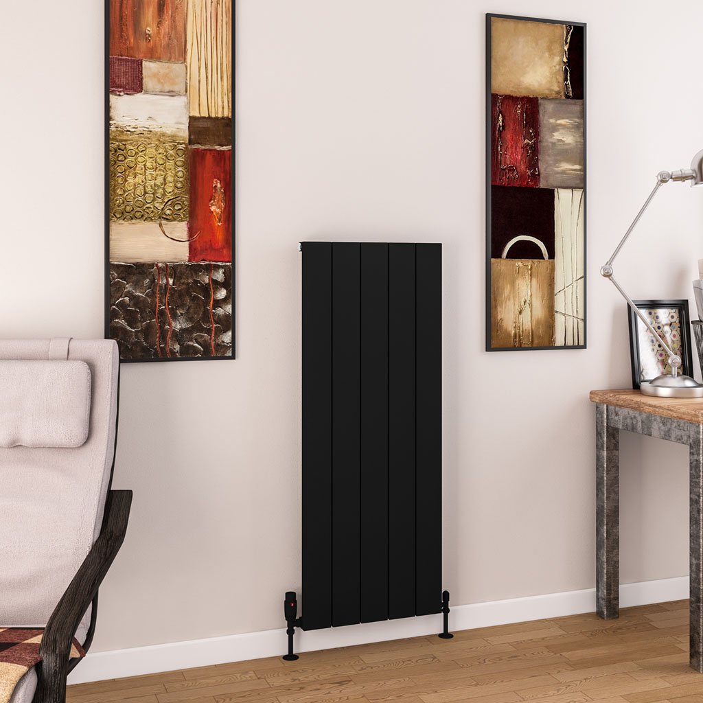 Charlton 1200 x 470 Aluminium Radiator Matt Black