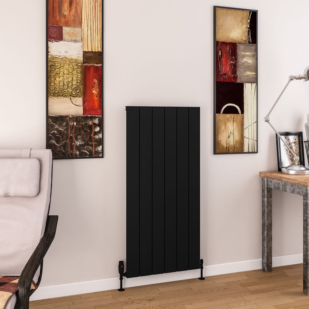 Charlton 1200 x 565 Aluminium Radiator Matt Black