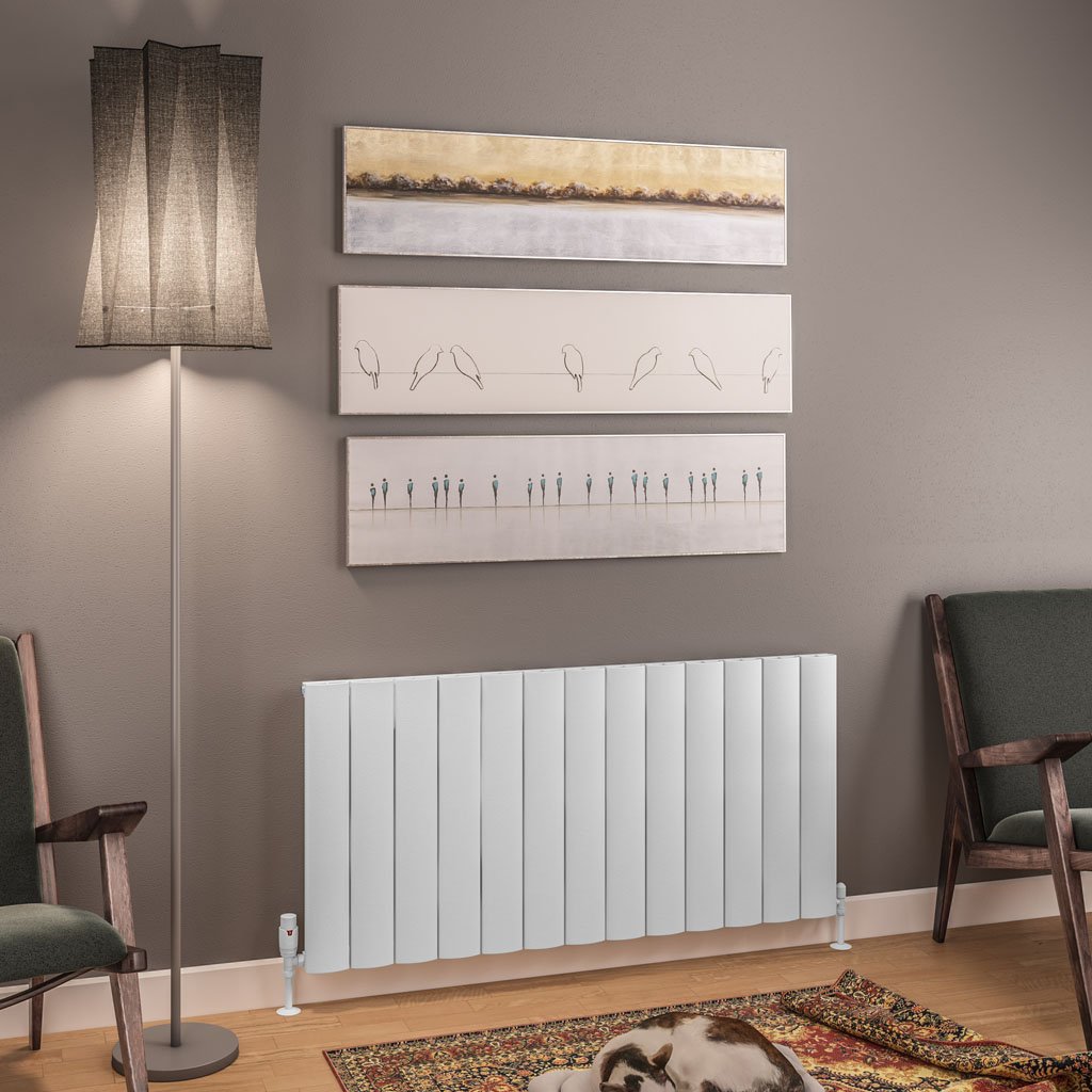 Tordino 600 x 1230 Aluminium Radiator Matt White