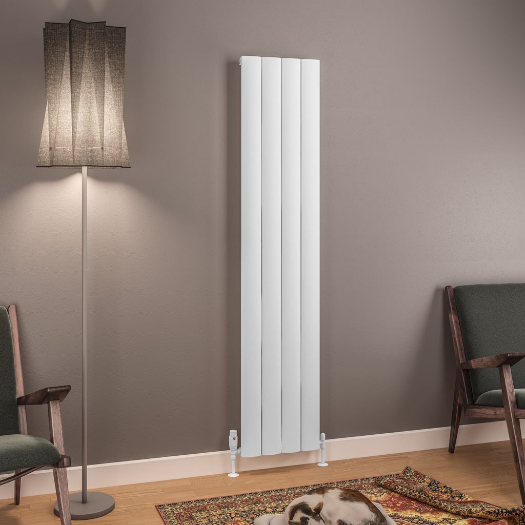 Tordino 1800 x 375 Aluminium Radiator Matt White