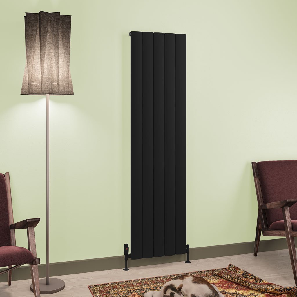 Tordino 1800 x 470 Aluminium Radiator Matt Black