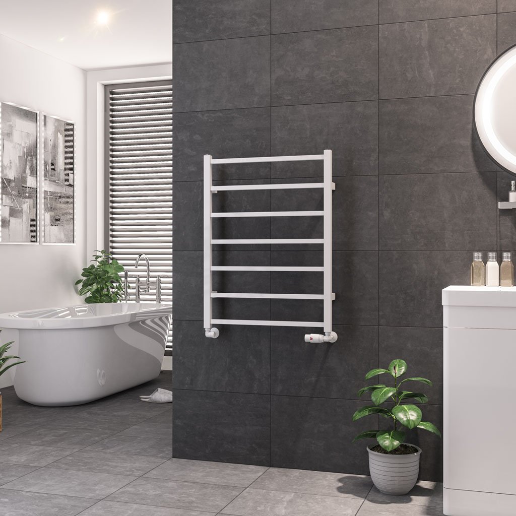 Tuscan Square Towel Rail 800 x 600 Gloss White