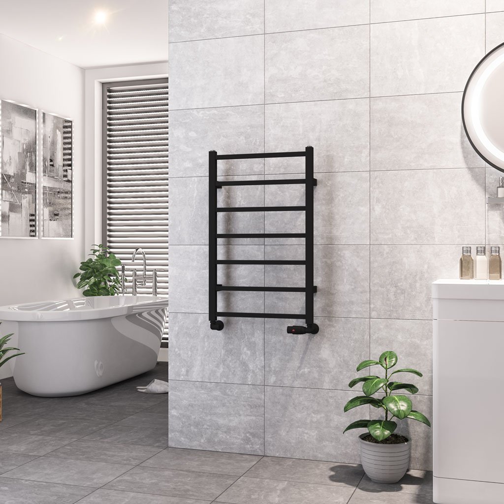 Tuscan Square Towel Rail 800 x 500 Matt Black