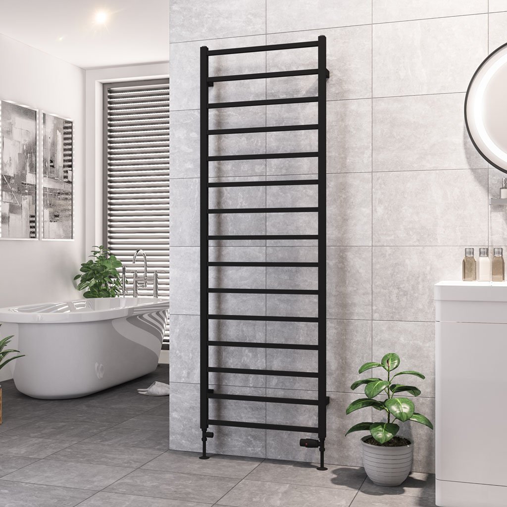 Tuscan Square Towel Rail 1800 x 600 Matt Black