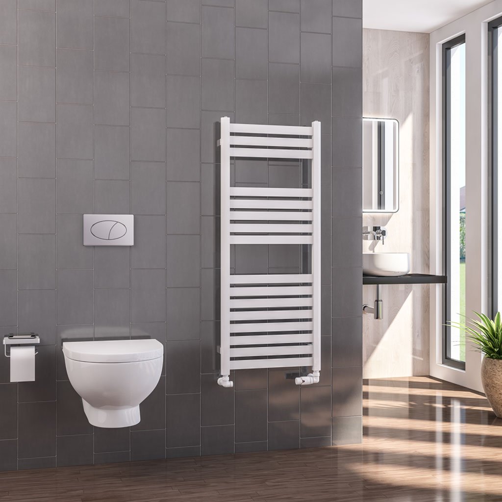 Defford 1200 x 500mm Towel Rail Gloss White