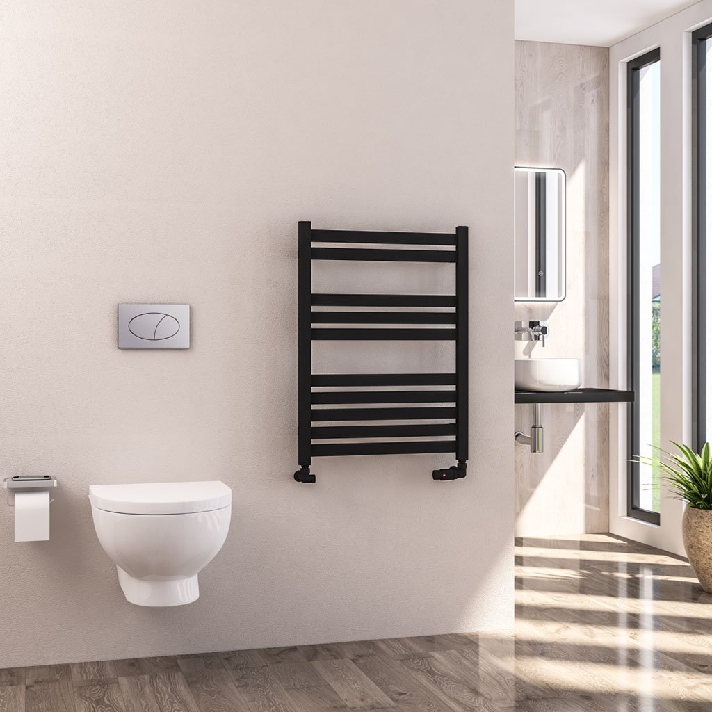 Defford 800 x 600mm Towel Rail Matt Black