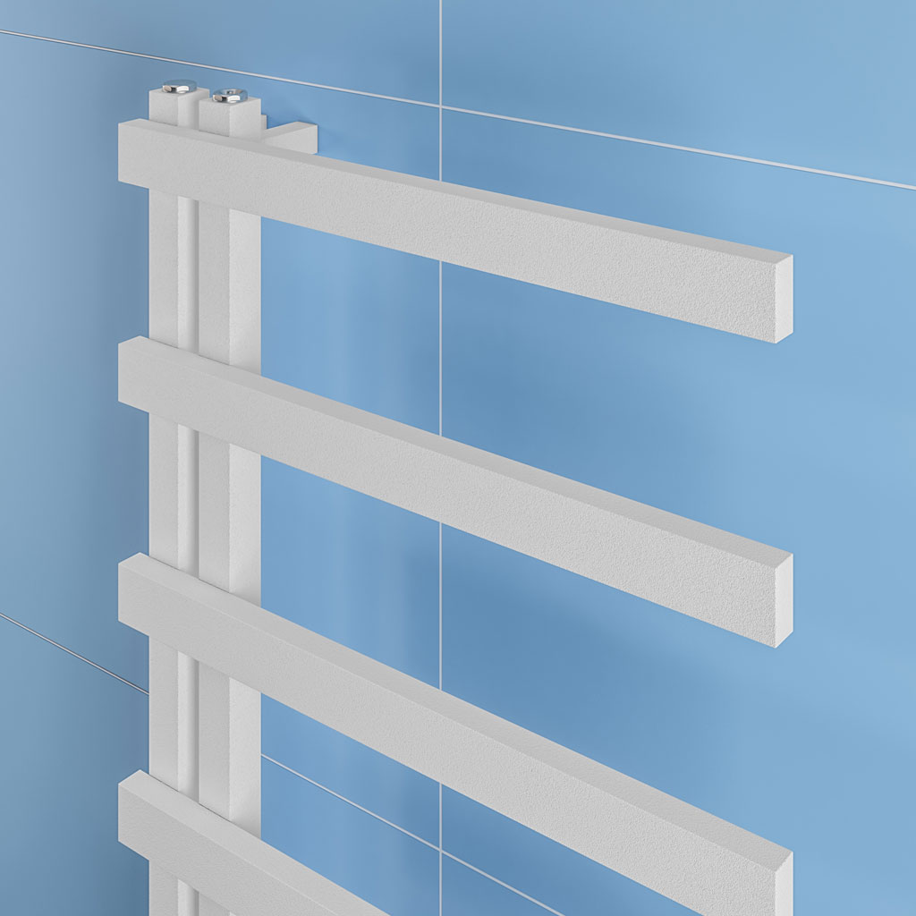 Platani 800 x 600mm Towel Rail Matt White