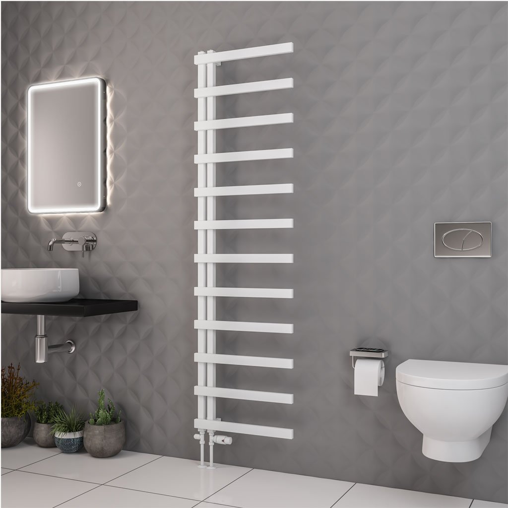 Platani 1800 x 500mm Towel Rail Matt White