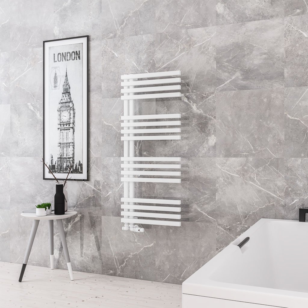 Reinbach 1200 x 500mm Towel Rail Matt White