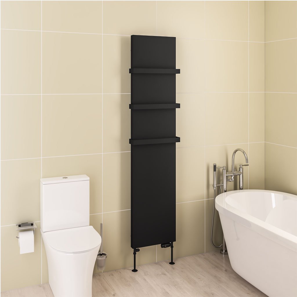 Wingrave 1800 x 410 Flat Panel Radiator Matt Black