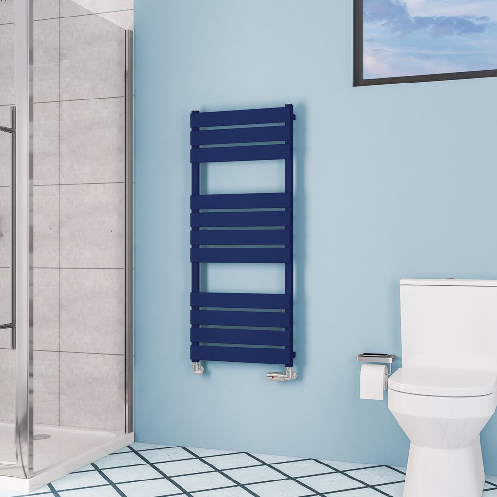 Deddington 1200 x 500 Towel Rail Matt Cobalt Blue