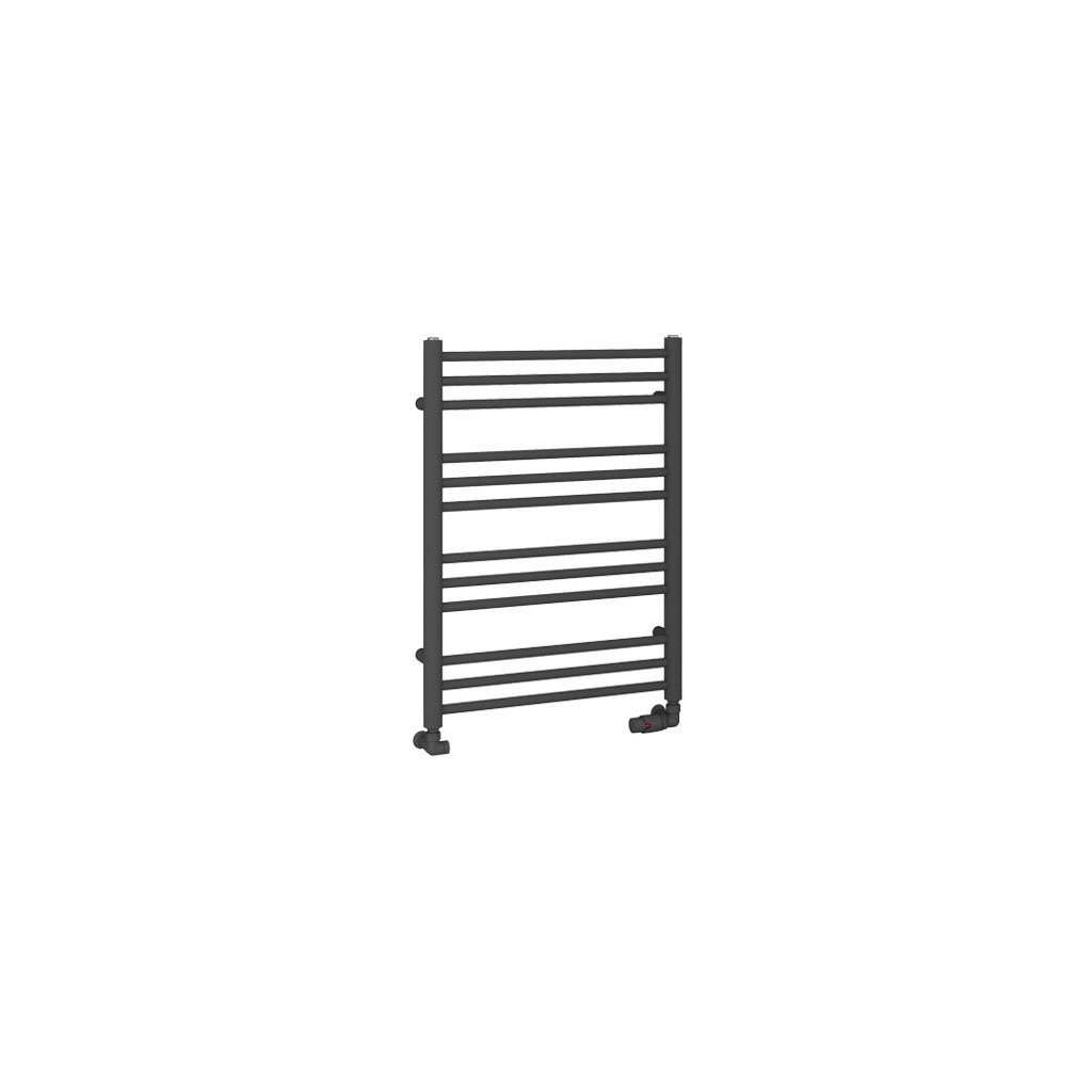 Corinium Round 800 x 600 Towel Rail Matt Anthracite