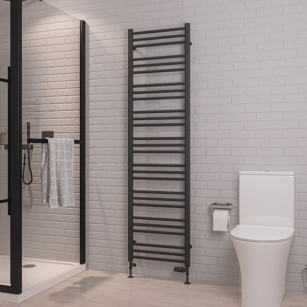 Corinium Round 1800 x 500 Towel Rail Matt Anthracite