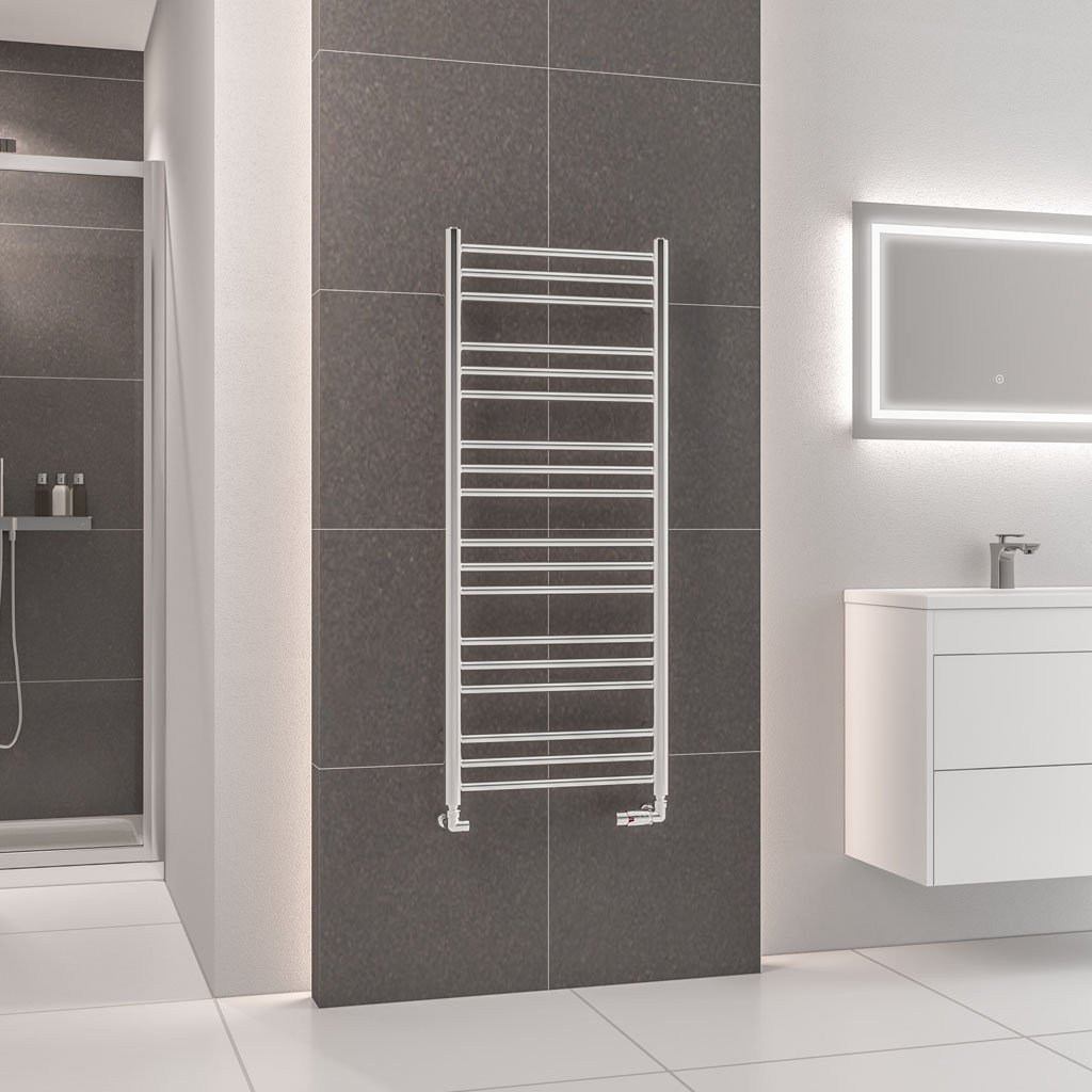 Corinium Round 1200 x 500 Towel Rail Chrome