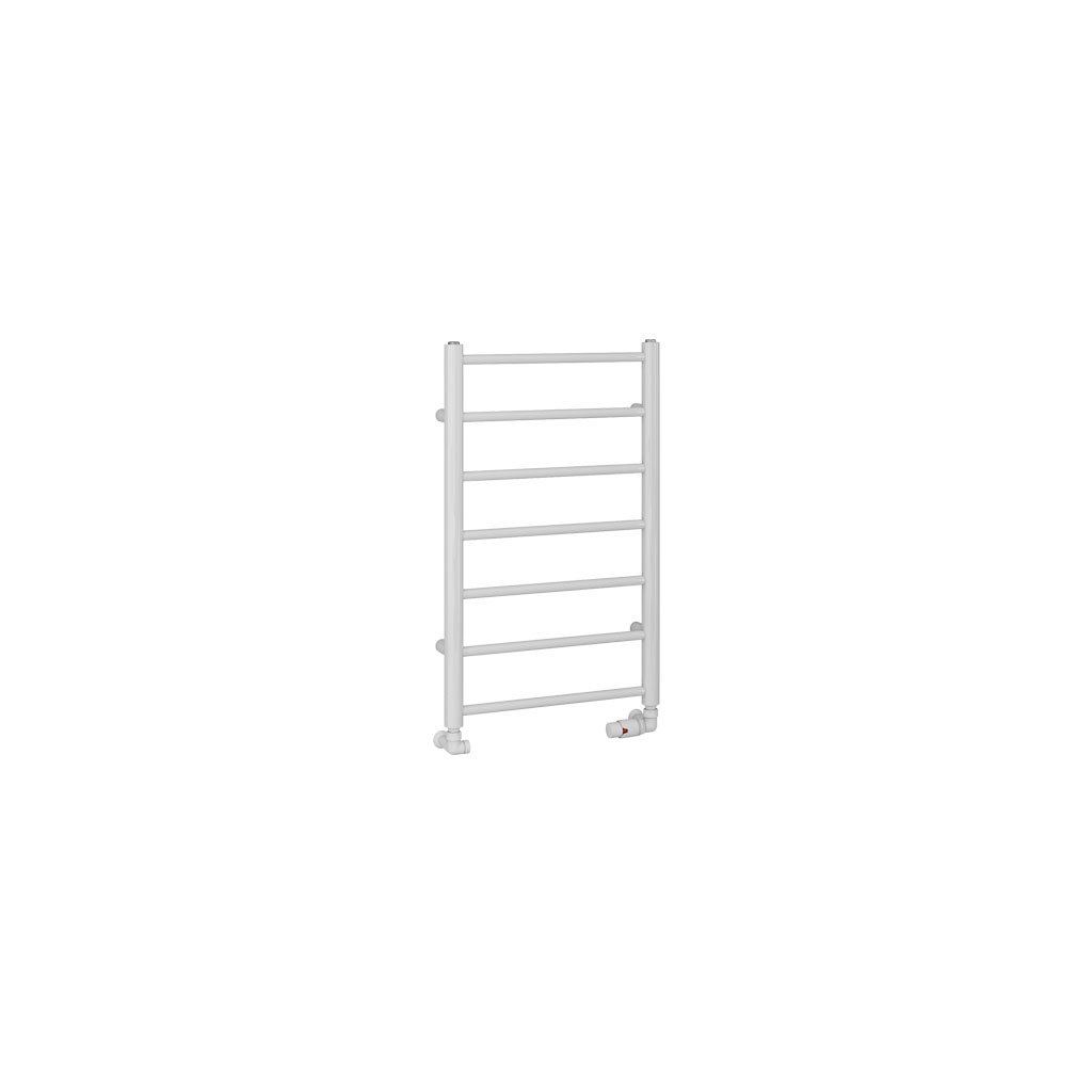 Tuscan Round 800 x 500 Towel Rail Gloss White