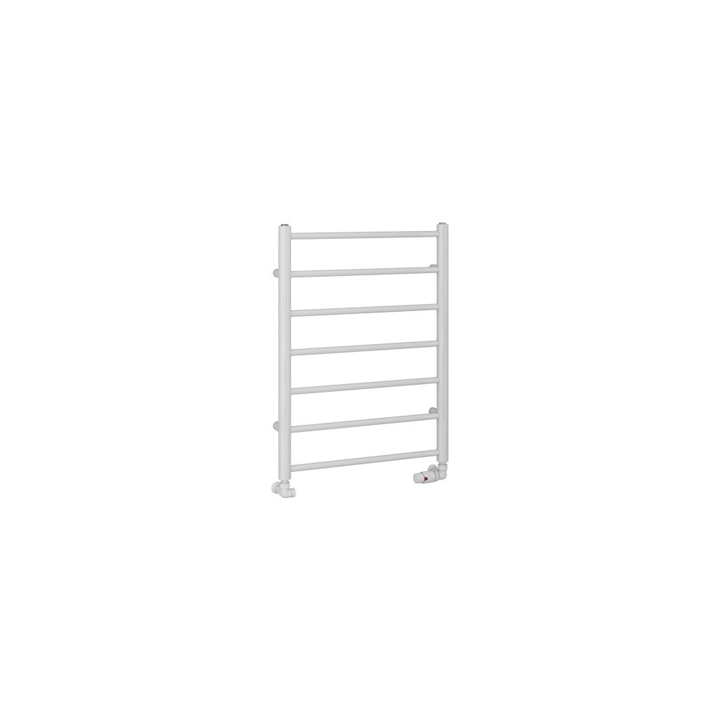 Tuscan Round 800 x 600 Towel Rail Gloss White