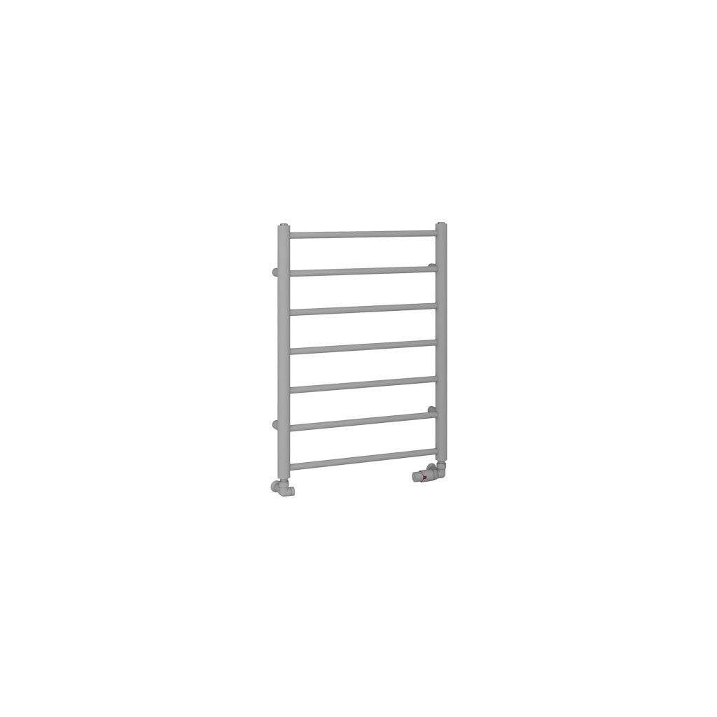 Tuscan Round 800 x 600 Towel Rail Matt Grey