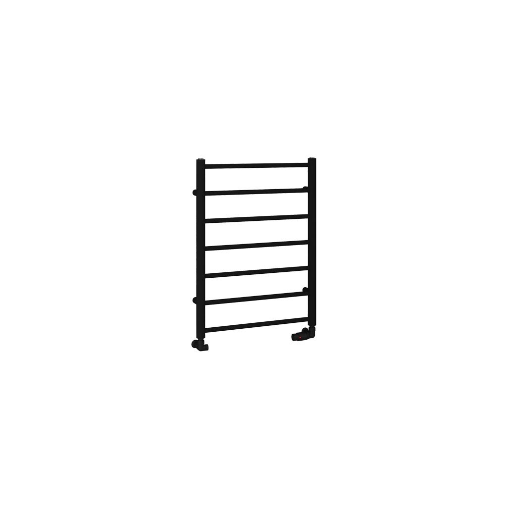 Tuscan Round 800 x 600 Towel Rail Matt Black