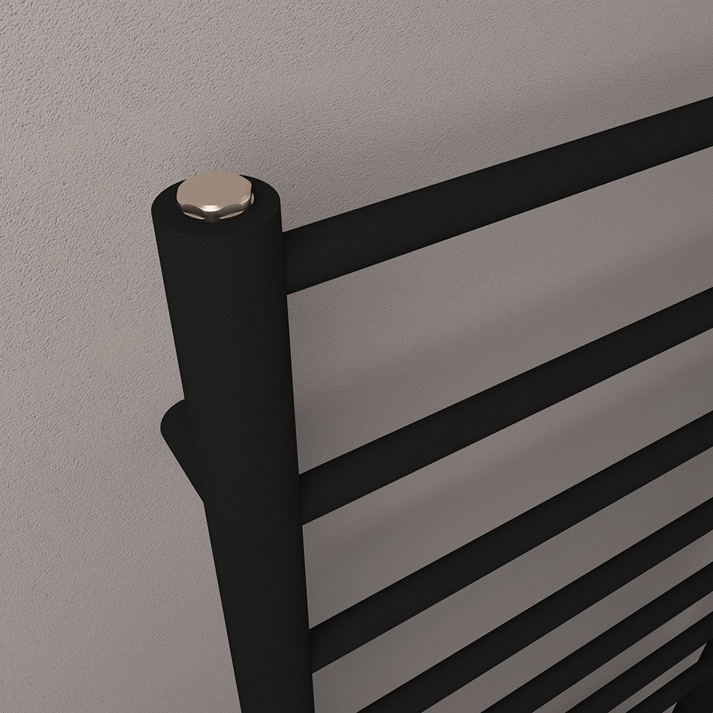 Tuscan Round 800 x 600 Towel Rail Matt Black