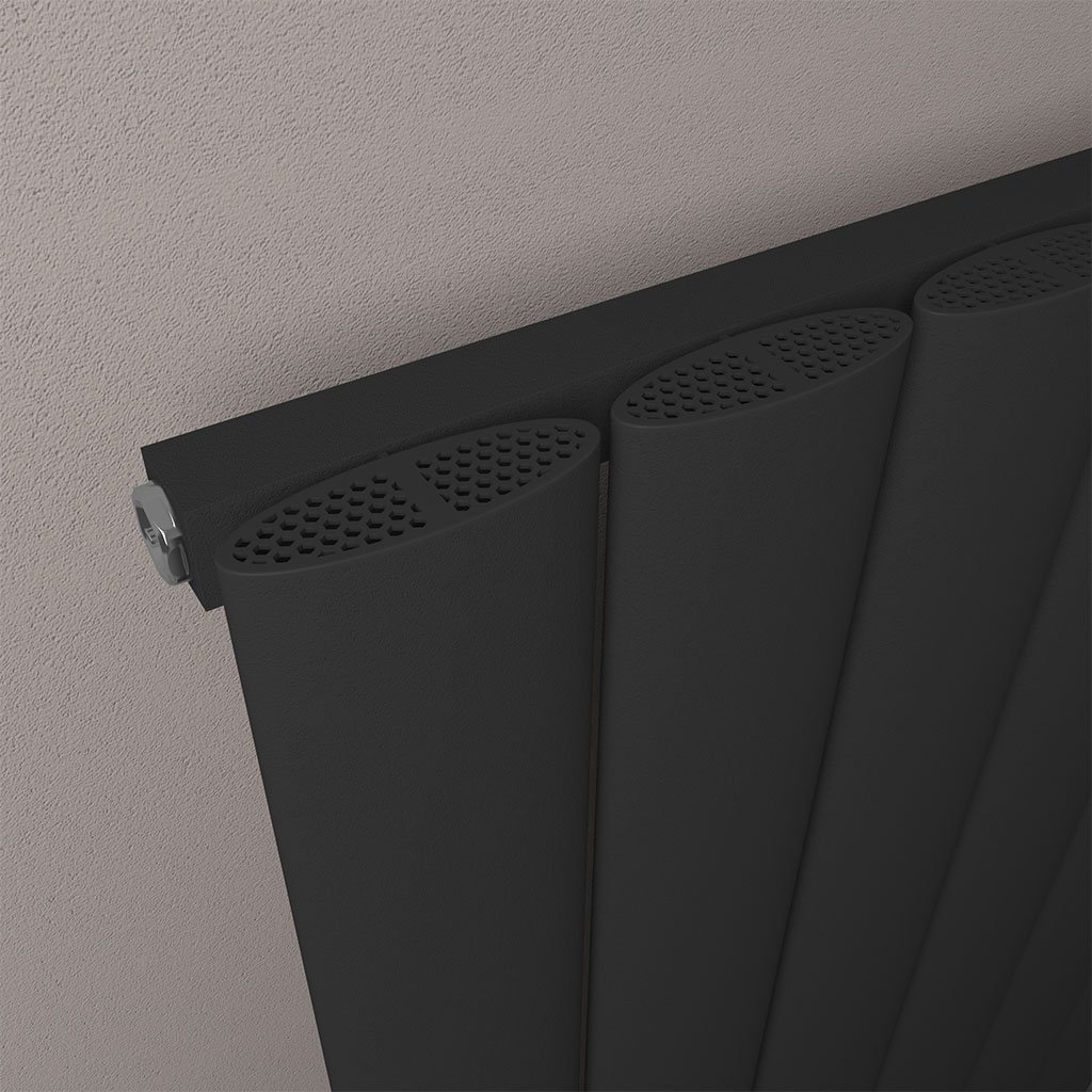 Malmesbury 1800 x 470 Aluminium Radiator Matt Black