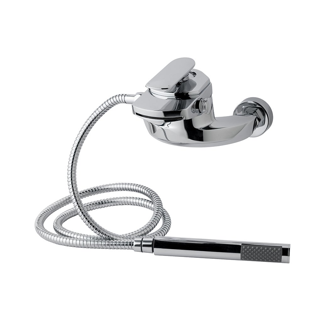 Falmouth Wall Mounted Bath Shower Mixer (BSM) Tap with Handset Chrome