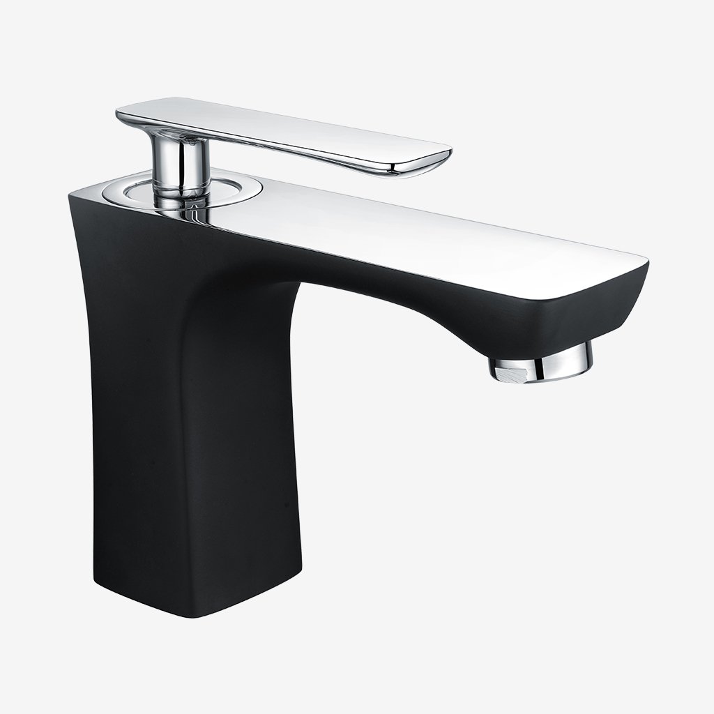 Helston Basin Mono Tap with Waste Matt Smooth Black