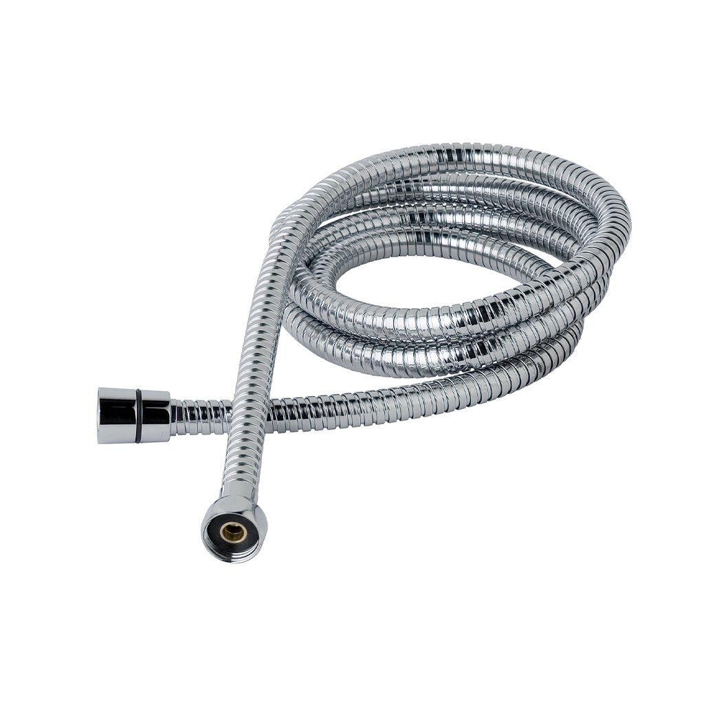 2m Flexible Shower Hose - 10mm Bore - Chrome