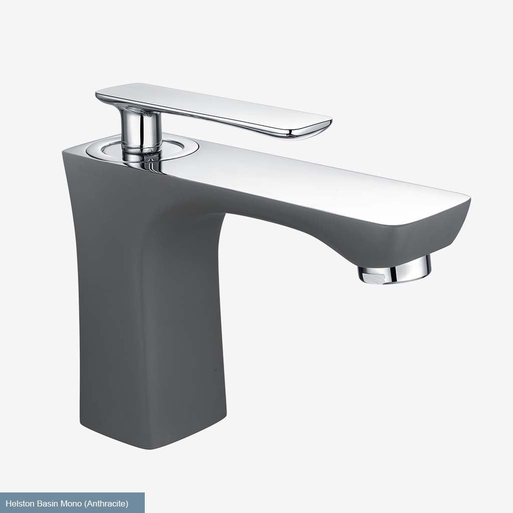 Helston Basin Mono Tap with Waste Matt Textured Anthracite