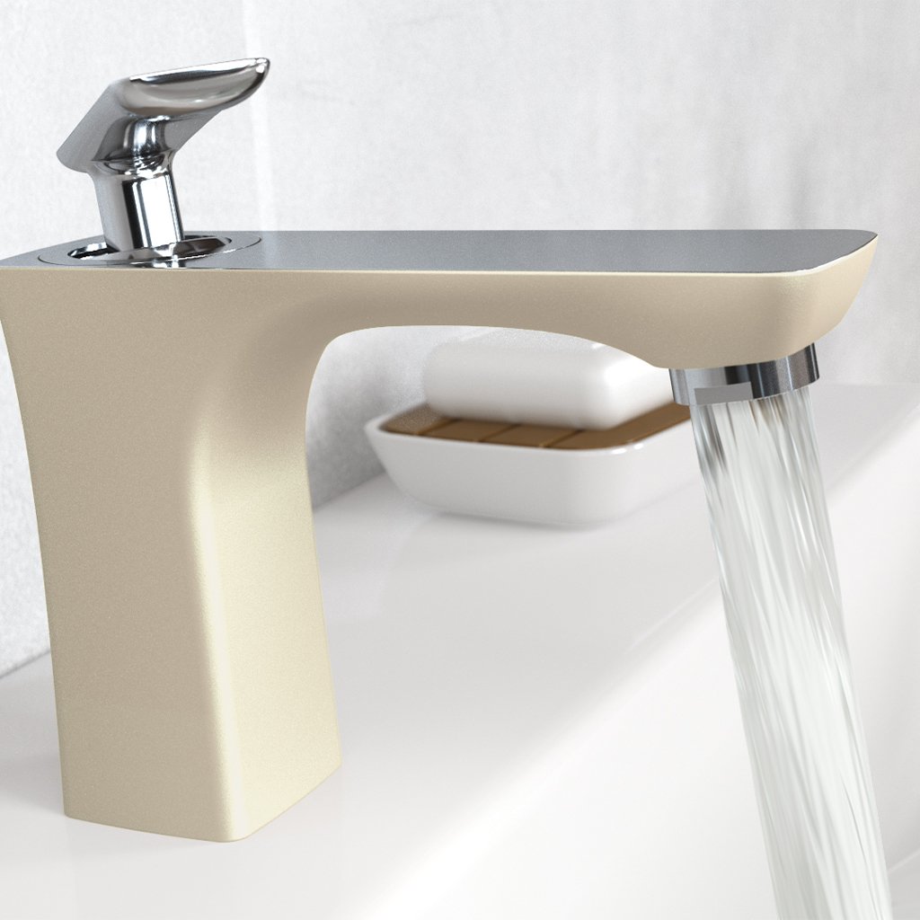 Helston Basin Mono Tap with Waste Matt Smooth Cappuccino