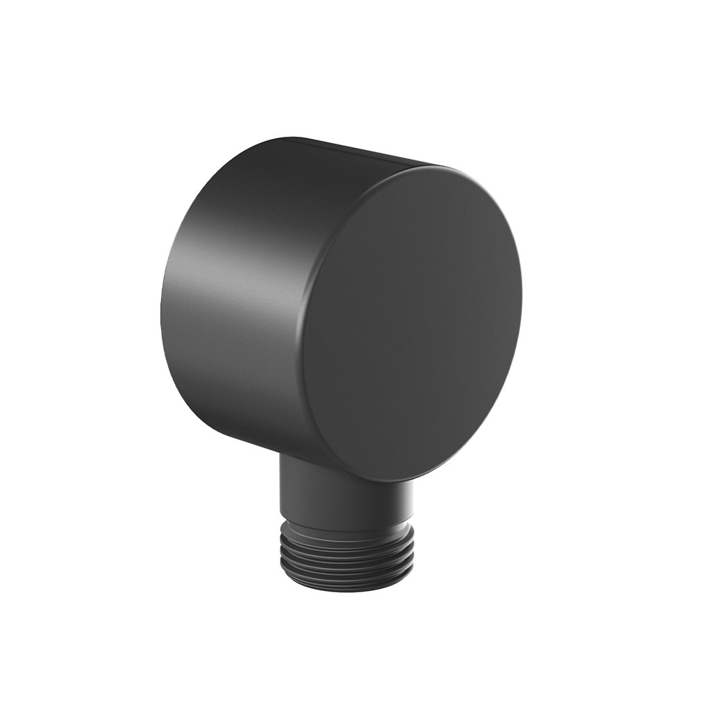 Round Outlet Elbow - Matt Smooth Black