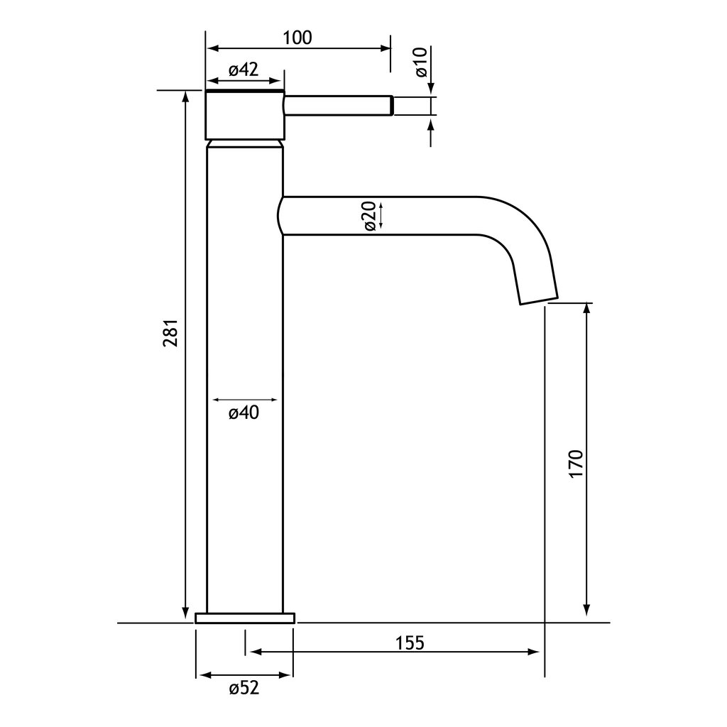 Meriden Extended Basin Mono Tap with Waste Brushed Brass