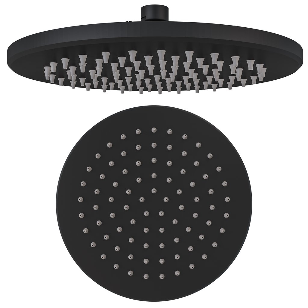 Meriden 12" (300mm) Round Easy Clean Shower Head - Matt Black