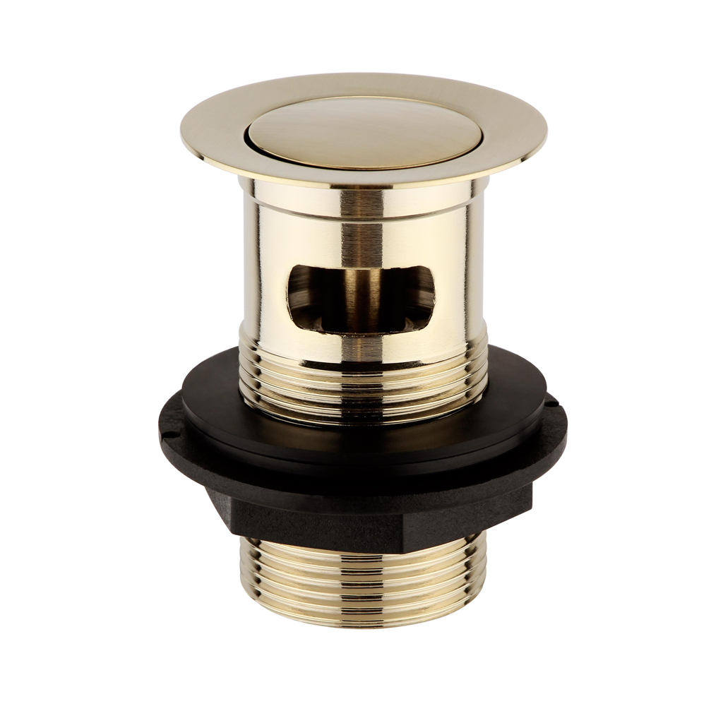 Push Button Basin Waste - Brushed Brass