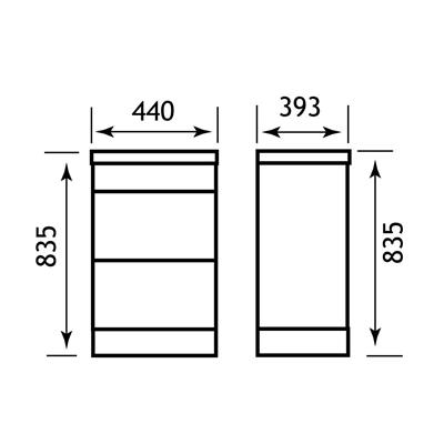 Oslo 44cm drawer base unit High Gloss White