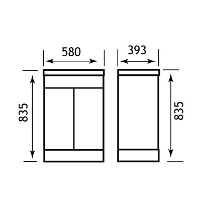 Oslo 58cm door base unit High Gloss White