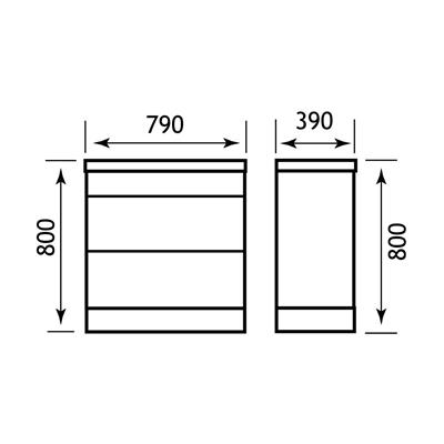 Oslo 800mm drawer base unit High Gloss White