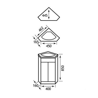 Diamante corner unit White