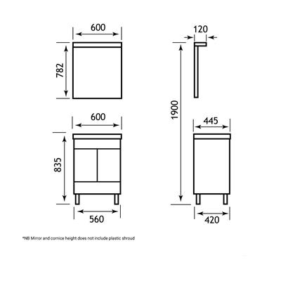 Faro 58cm mirror White