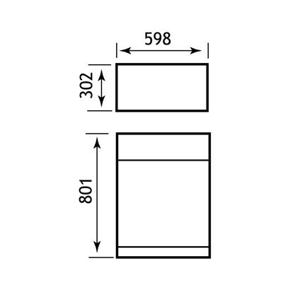 Oslo 59cm(W) x 302cm(D) WC Unit - White