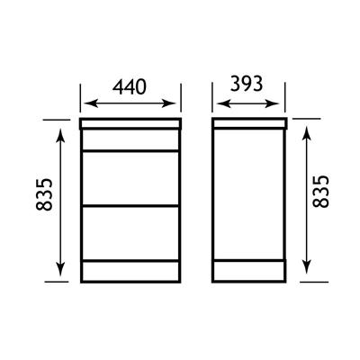 Oslo 44cm drawer base unit Matt Anthracite