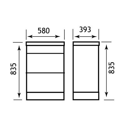 Oslo 58cm drawer base unit Matt Anthracite