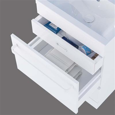 Oslo 44 wall hung unit with internal drawer High Gloss White